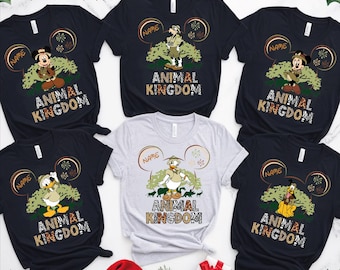 Custom Family Safari Trip Animal Kingdom DTF Transfer, Personalized Mickey and Friends Heat Press