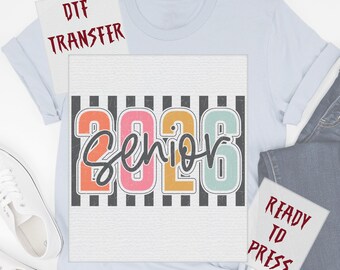 Vintage Senior 2026 DTF Transfer, High School Senior Ready to Press