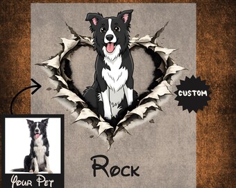 Custom Cartoon Pet Portrait DTF Transfer, Personalized Pet illustration Ready to Press