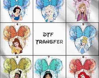 Watercolor Disney Princess DTF Transfer, Disney Girls Trip Heat Press