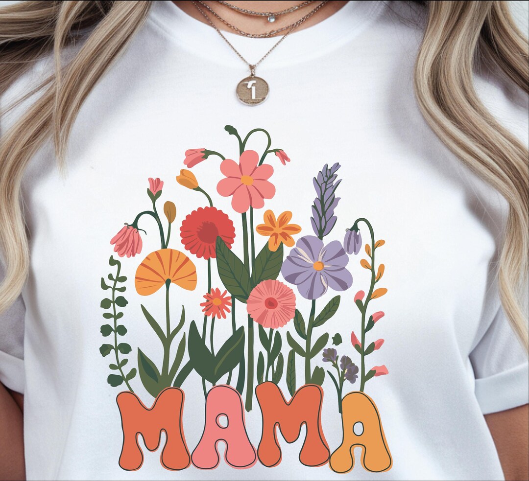Vintage Boho Wildflower Garden Mama DTF Transfer, Mother's Day Ready to ...