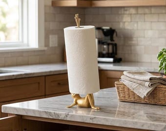Animal tissue holder-Metal Kitchen or Toilet Paper Holder for Floor or Countertop