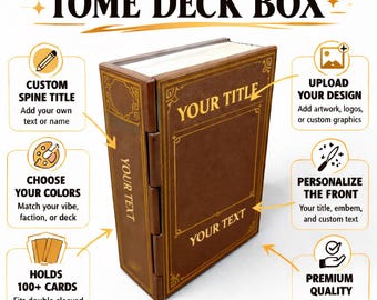 Caja para mazo de TCG de Tomo/Grimorio Personalizado – Diseña tu propio libro de hechizos