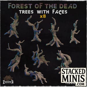 Forest of the Dead Trees with Faces - 3D Printed Miniature, Tabletop RPG D&D Fantasy Miniature