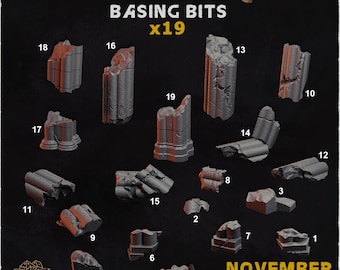 Ruined Empire City Basing Bits - Unpainted Resin