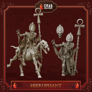 Hierofante - Miniatura de resina, a pie o a caballo / Legado del Faraón de Crab Miniatures
