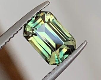 Natural Parti Sapphire 2.03 CT – Green Sapphire, Bi Color Emerald Cut