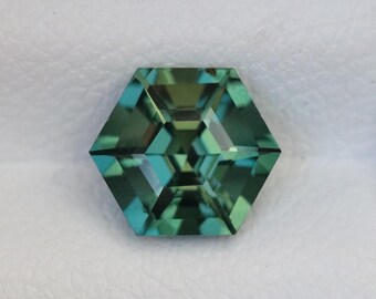 Natural Green Sapphire Hexagon Cut 1.51 CT – Unique Teal Sapphire Loose Gemstone – Hexagon Sapphire for Custom Ring & Jewelry