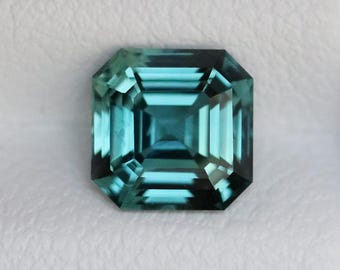Natural Teal Sapphire 1.63 CT Emerald Cut, Blue Green Gemstone, September Birthstone