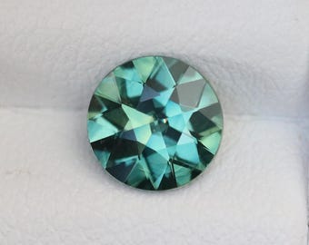 Australian Seafoam Green Sapphire 1.06 carats, Round Sapphire, Loose Gemstone for Custom Ring