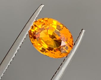 Natural Orange Sapphire 2.01 Ct, Loose Gemstone, Oval Cut Engagement Ring Stone