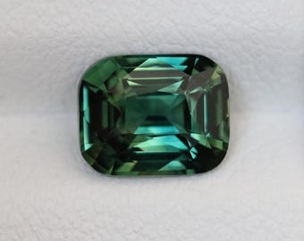 Natural Australian Green Sapphire Cushion Cut Gemstone, 2.01 CT, Engagement Ring Stone