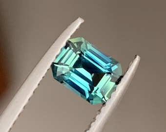 Teal Sapphire 1.01 CT, Loose Gemstone Emerald Cut, Blue Green September birthstone