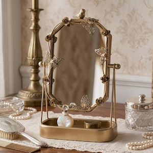 Gold Tabletop Mirror - Etsy