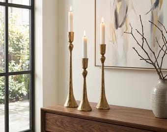 Vintage Brass Candlestick Holders, Set of 3 Taper Candle Holders - Etsy