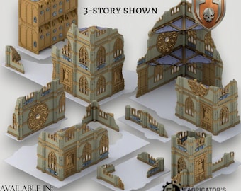 11th Edition Competitive Folding Terrain - Gothic Cathedral | Ready to Play | Color & Storage Box Options | High Durability and Quality