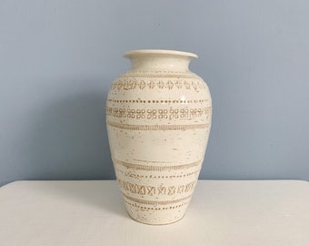Vintage Mid Century Modern Bitossi for Pier 1 Italian Pottery White Vase