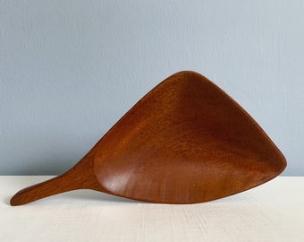 Vintage Mid Century Sculpted Mahogany Handled Bowl by Arthur Umanoff