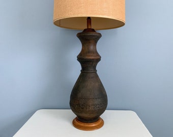 Large Vintage Mid Century Bitossi Lamp with Etruscan Glaze