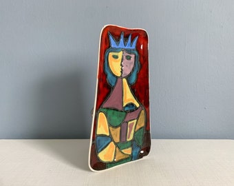 Vintage Diodoro Cossa Tray or Wall Plaque in the Style of Marcello Fantoni - Mid Century Italian Studio Pottery - Signed