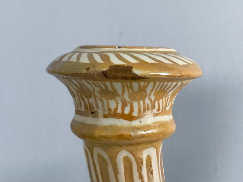 Early 20th Century Cantagalli Italy Lustre Majolica Faience Ceramic Candleholders image 8