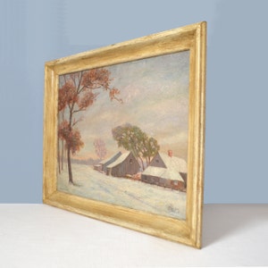 Original William Krullaars Oil on Canvas Snow Landscape Painting image 2