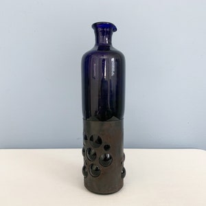 Vintage Brutalist Imprisioned Glass Bottle or Carafe by Felipe Filipe Derflingher for Feders image 4