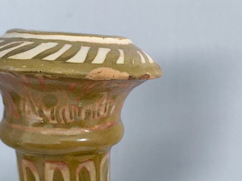 Early 20th Century Cantagalli Italy Lustre Majolica Faience Ceramic Candleholders image 9