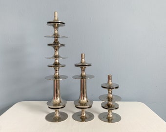 Vintage Cesar Stoffi for Nagel Plug Stackable Candleholders - 2 Large S88 and 6 Small S88s