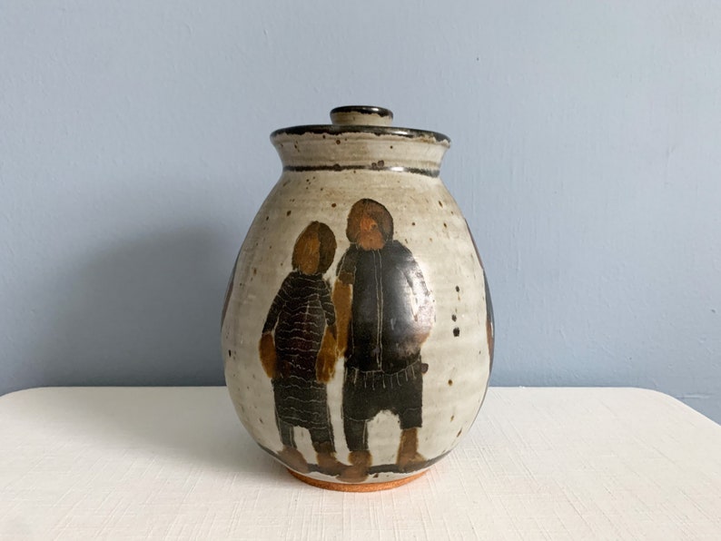 Large Vintage Studio Art Pottery Jar With Lid by Lorene Etsy