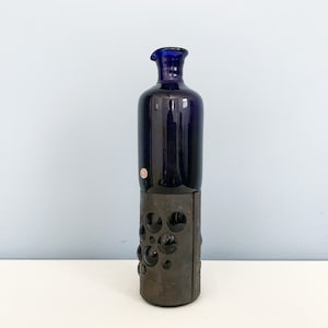 Vintage Brutalist Imprisioned Glass Bottle or Carafe by Felipe Filipe Derflingher for Feders image 1