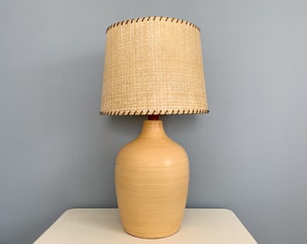 Vintage Large Studio Pottery Hand Thrown Lamp - Ribbed Surface