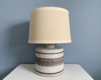 Large Vintage Mid Century Italian Lamp with Stripes Decor - No Shade
