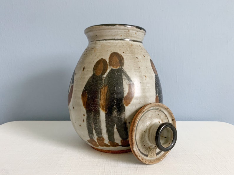Large Vintage Studio Art Pottery Jar With Lid by Lorene Etsy