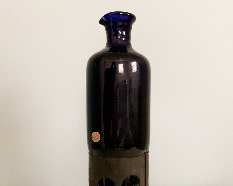 Vintage Brutalist Imprisioned Glass Bottle or Carafe by Felipe Filipe Derflingher for Feders image 6