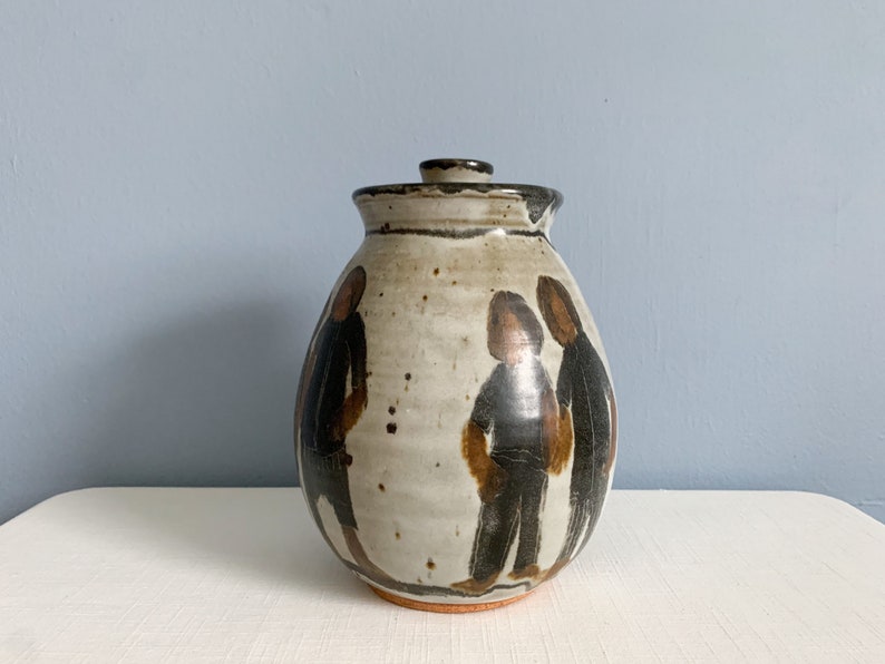 Large Vintage Studio Art Pottery Jar With Lid by Lorene Etsy