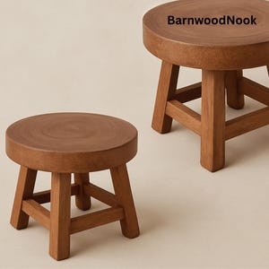 Wooden Plant Stand Low Stool, Small Wood Bench Riser, Minimalist Home Decor, Indoor Outdoor Plant Holder, Entryway Stool