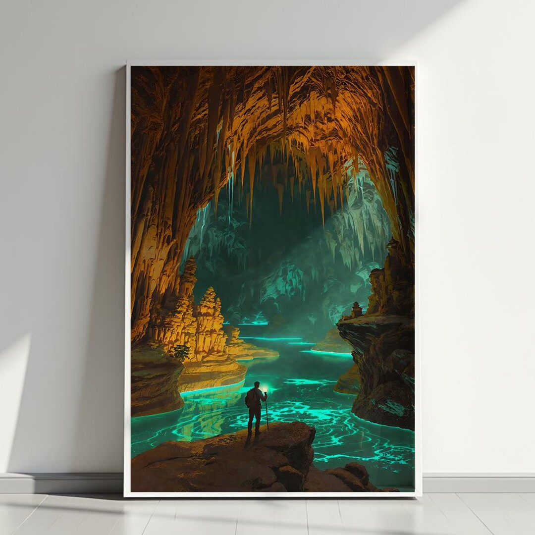Carlsbad Caverns Poster, Cave Wall Art, National Park Print ...