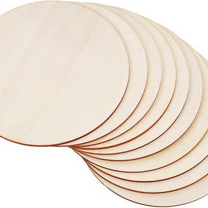 3 Stück Holz unfertige runde Holzkreise, 12 cm runde Holzscheiben einfach natürlich leer aus Holz, einige Weihnachtsdekoration, Wandhänger