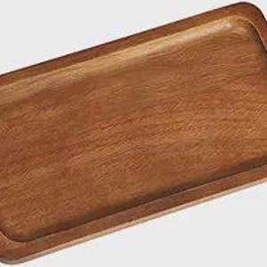 Small Wooden Tray Rectangular Mini Serving Tray for Coffee Tables, Dessert, Snack, Fruit, Acacia Wood Platter for Vegetable, Home Decor