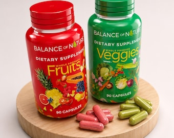 Balance of Nature Fruits and Veggies Capsules Whole Food Daily Nutrition Wellness Support Supplement