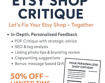 Etsy Shop Critique | SEO, Tag, Photo, Listing, Copywriting Review | Boost Sales Fast with Expert Etsy Shop Coaching by a 6 Figure Seller.
