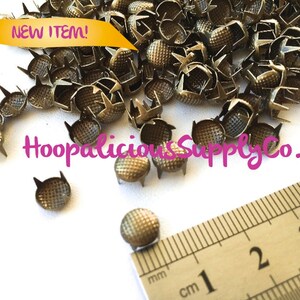 25pc 7mm Grid Prong Studs. High End Supplies for DIY Crafts. Crafting. Use on T-shirts. Shoes. Jackets. Located in the USA. 5 Star Reviews.