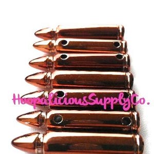 7pc 36mm BULLET Beads. Choose Copper, Gun Metal, Gold,or Silver. Fast Shipping from USA. image 2
