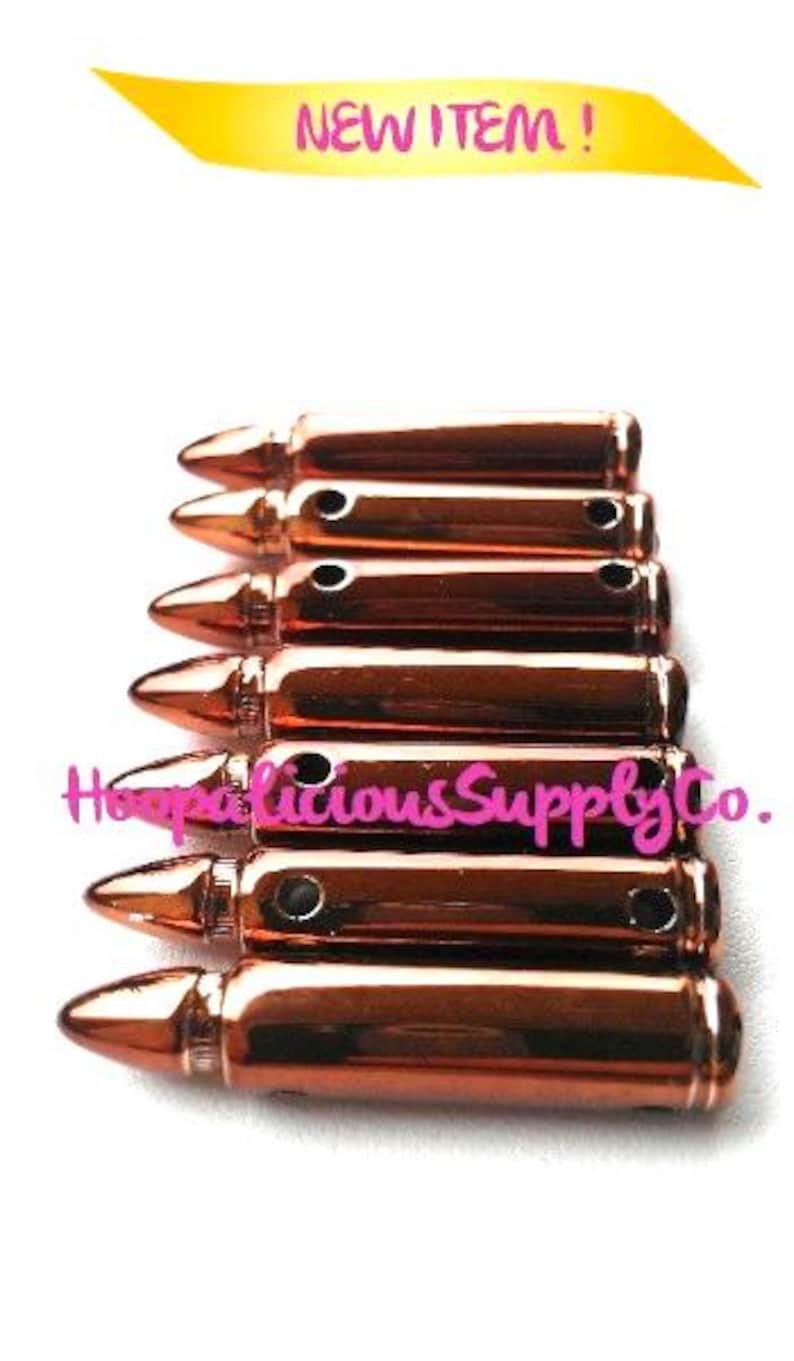 7pc 36mm BULLET Beads. Choose Copper, Gun Metal, Gold,or Silver. Fast Shipping from USA. image 2