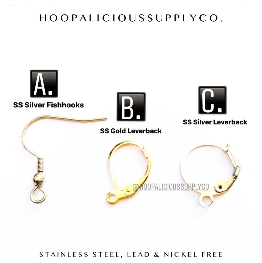 1 Pair Stainless Steel Earring Findings. Listing for 1 Pair Etsy