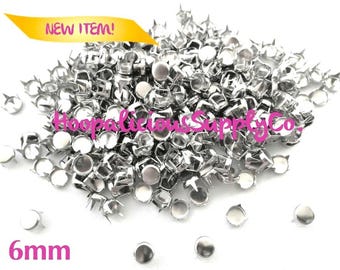 25pc Flat Top Silver Prong Nail Head Studs. Choose 3mm or 7mm Nail Head. For DIY Crafts. Jackets. We’re in the USA. 5 Star Reviews.