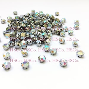 144pc ss28 or ss38 Clear Faceted Glass Crystals w/AB Finish. Sew On. High Quality. For Costumes. DIY Crafts.Jewelry. In USA. 5 Star Reviews.