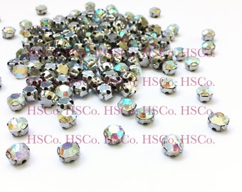 144pc ss28 or ss38 Clear Faceted Glass Crystals w/AB Finish. Sew On. High Quality. For Costumes. DIY Crafts.Jewelry. In USA. 5 Star Reviews.