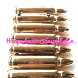 7pc 36mm BULLET Beads. Choose Copper, Gun Metal, Gold,or Silver. Fast Shipping from USA. image 3